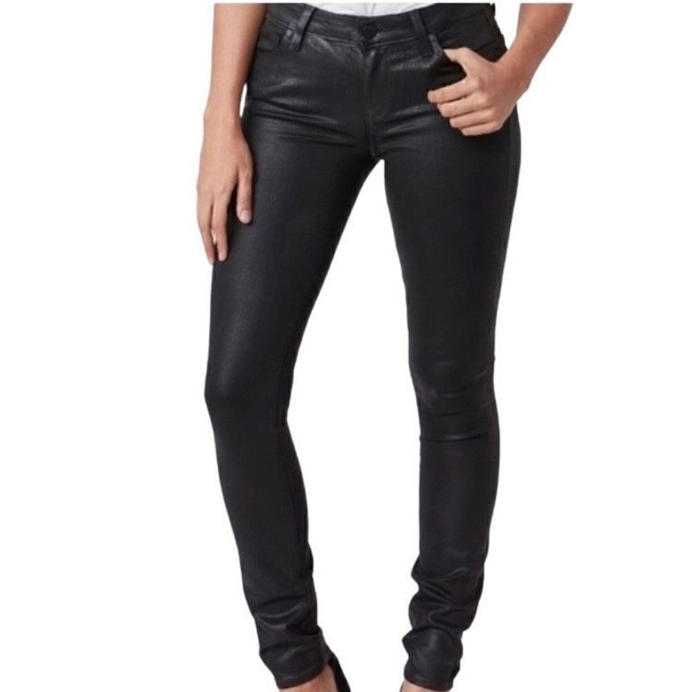 Paige Verdugo‎ Ultra Skinny Black Fog Luxe Coating Jeans Size 26